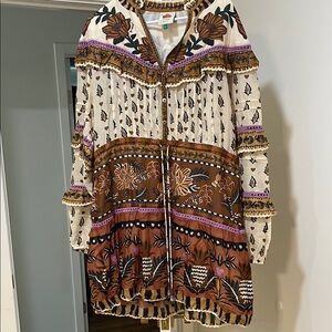 Farm Rio mini dress AINIKA FLORAL BEIGE